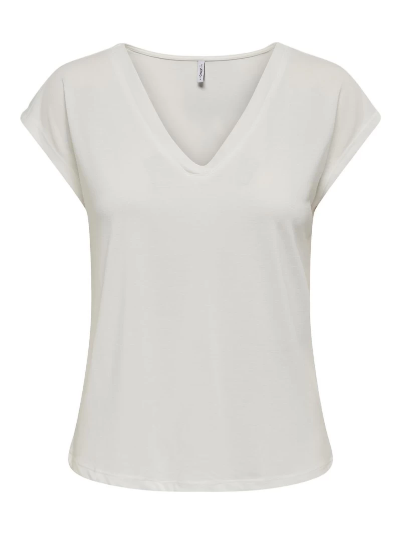 Camiseta blanca -ONLFREE LIFE S/S MOD.V-NECK TOP -white