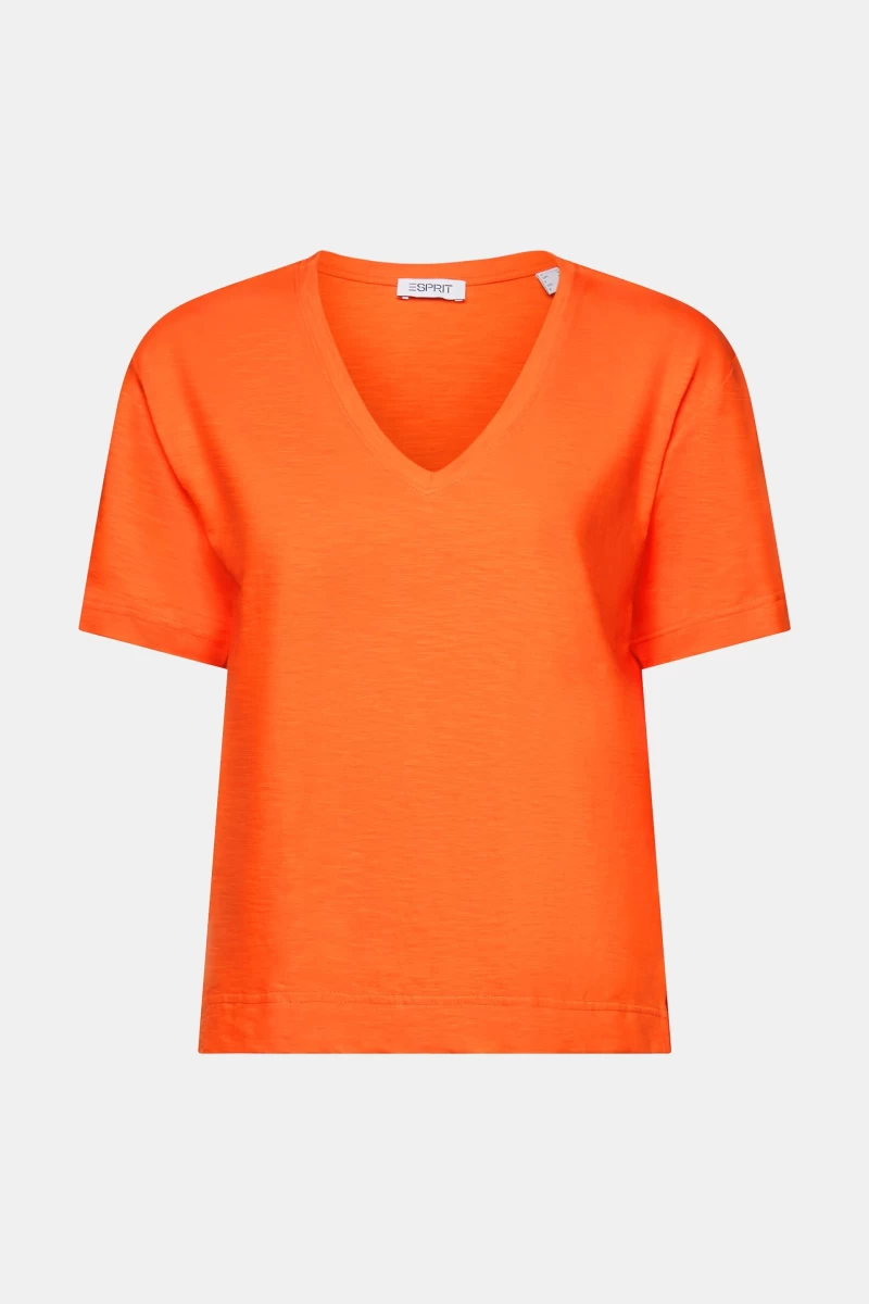 Camiseta orange -V-Neck Slub T-Shirt