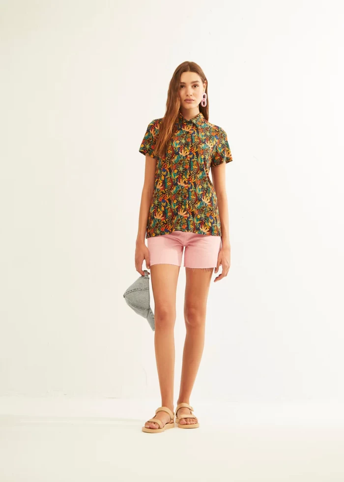 Camisa viscosa elastica- Flower summer