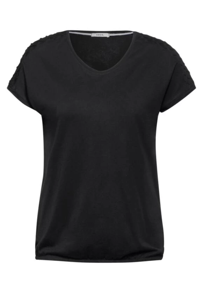 Camiseta negra -Shoulder Detail