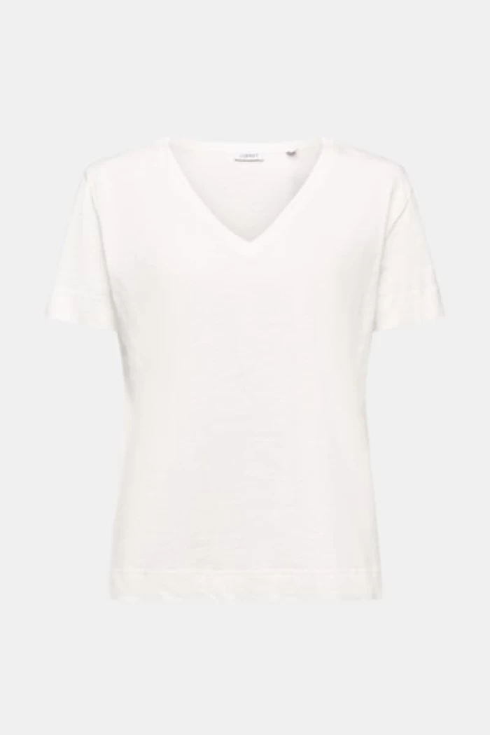 Camiseta Blanca- V-Neck Jersey T-Shirt