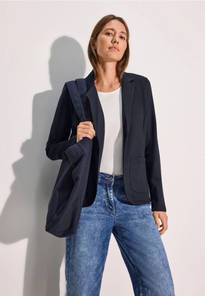 Structured Basic Blazer- Blue Marine