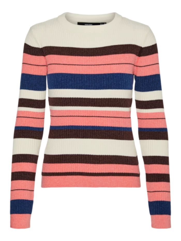 Jersey chenilla super suave - VMCHILI LS O-NECK STRIPE PULLOVER 