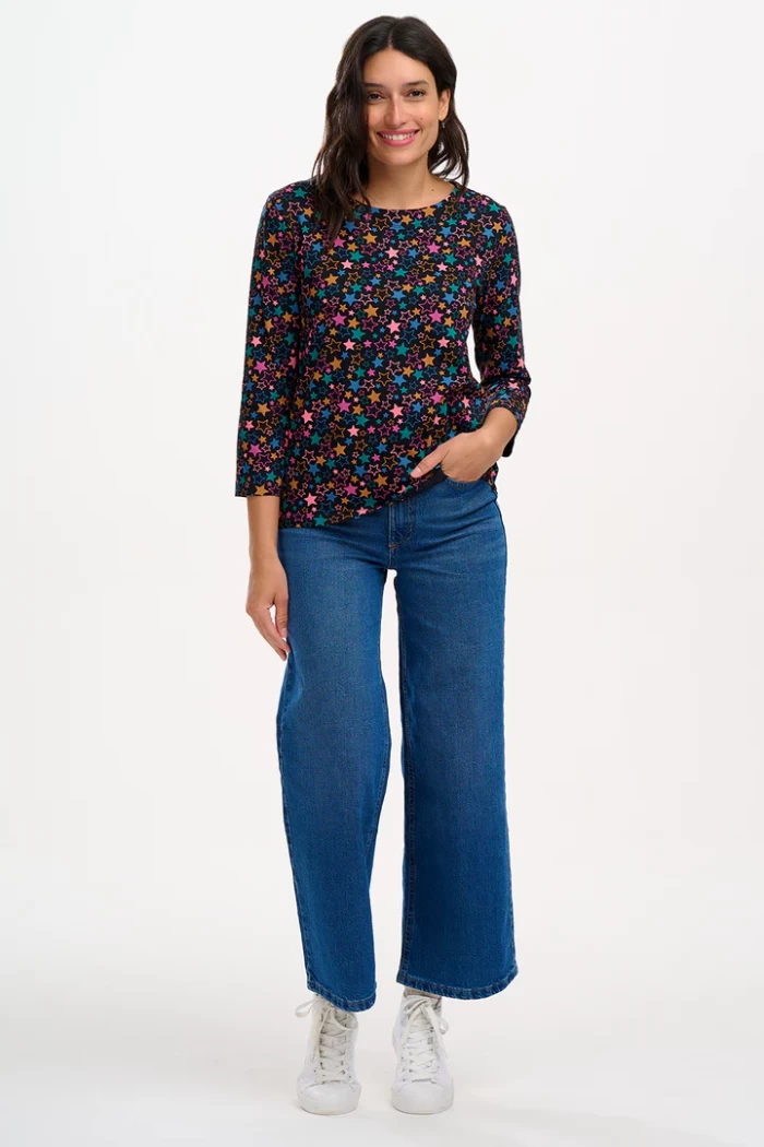 Noor Jersey Top - Black/Multi, Star Cluster