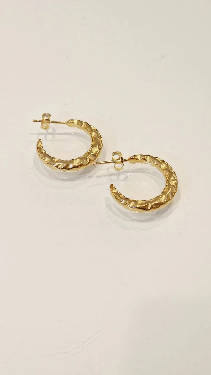 Pendientes acero dorado -half moon 