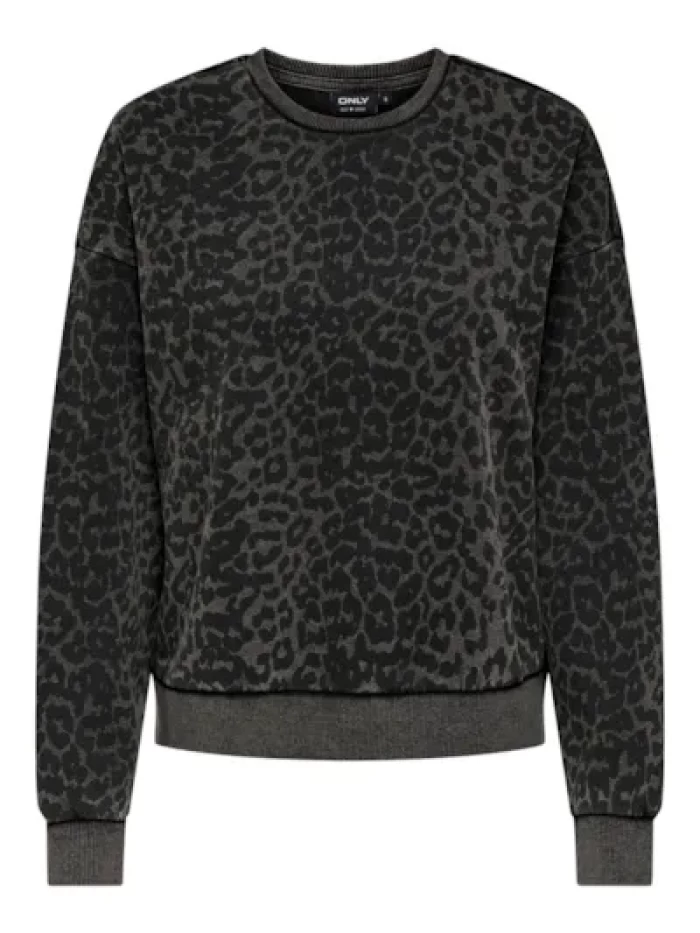 Sudadera Black leo- ONLVOICE L/S AOP LEO O-NECK CS 