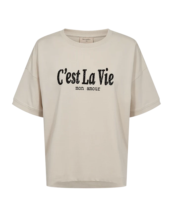 Camiseta oversize C'est la vie- FQCAROL - T-SHIRT - BEIGE