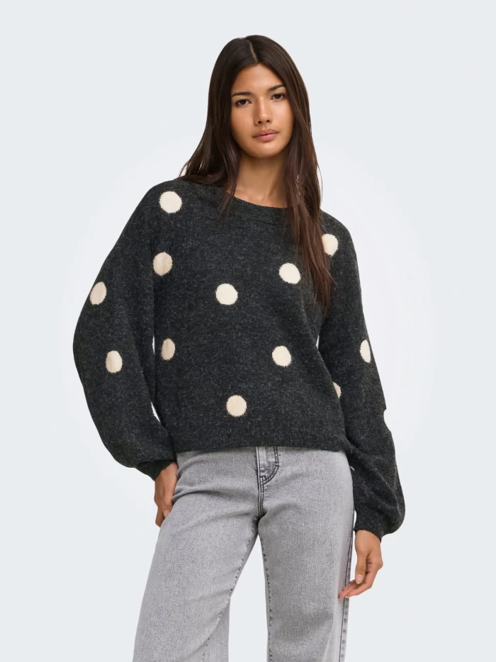 Jersey gris con lunares blancos ONLRICA ONLY