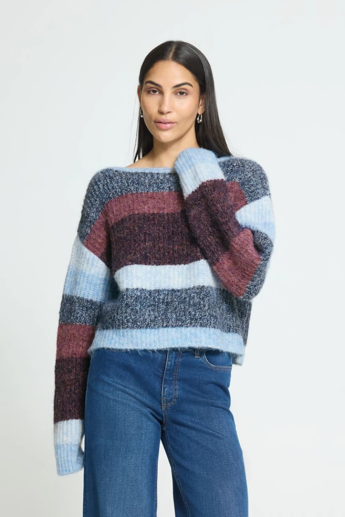Jersey azul rayas 20126856  Knit IHZULU LS ICHI