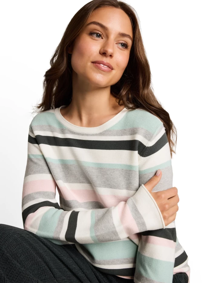 Jersey de algoson rayas multi mint TOM TAILOR