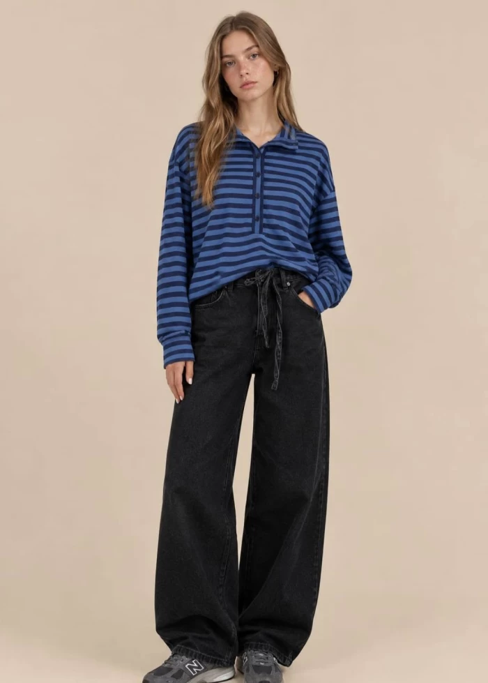 Sudadera Rayas azul algodon Daria