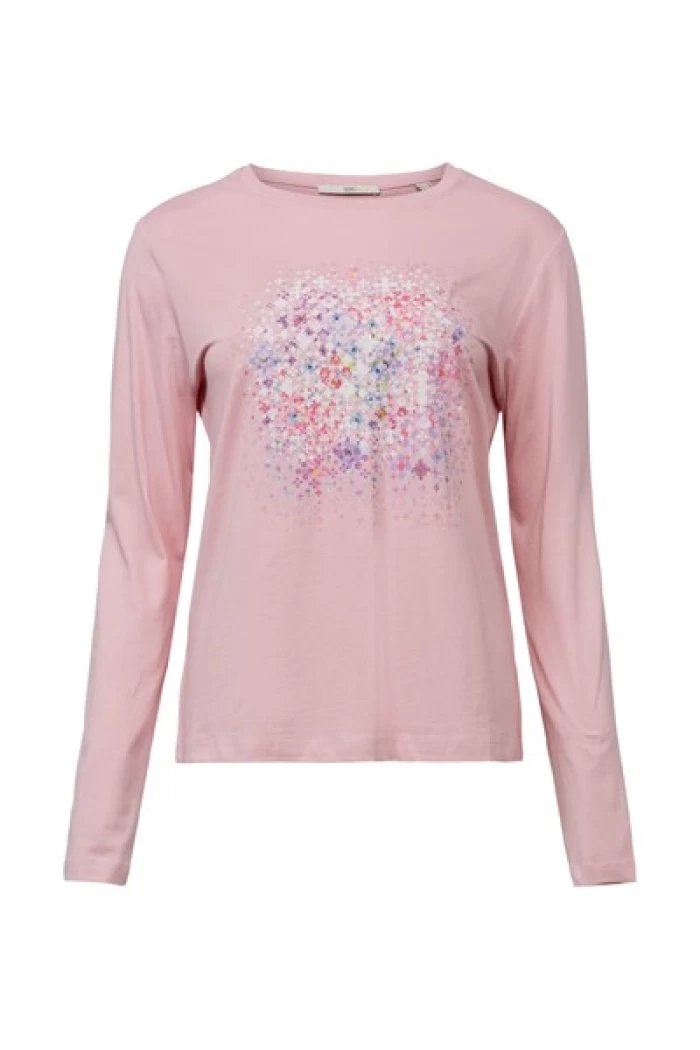Pixelated Flowers T-shirt- pink