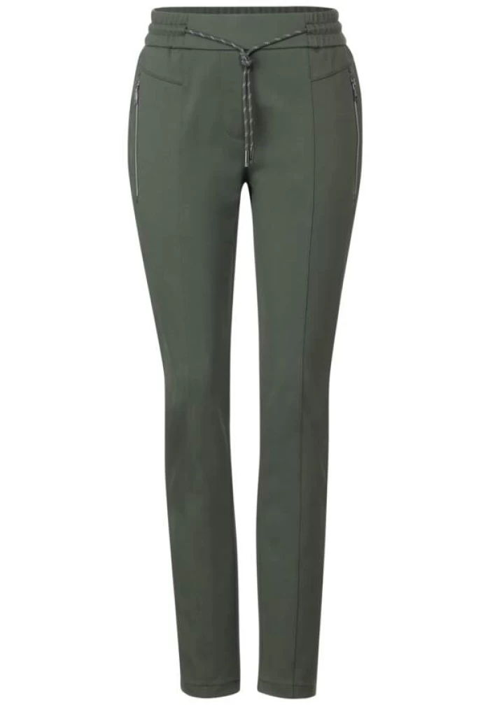 Pantalon -Style Tracey Zipper Detail-verde kaki